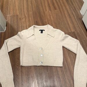 Forever 21 Cream Button-Up Cardigan